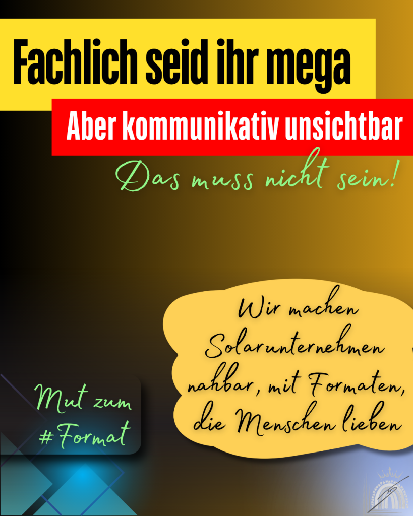 Fachlich seid ihr mega. Aber kommunikativ unsichtbar. Das muss nicht sein!